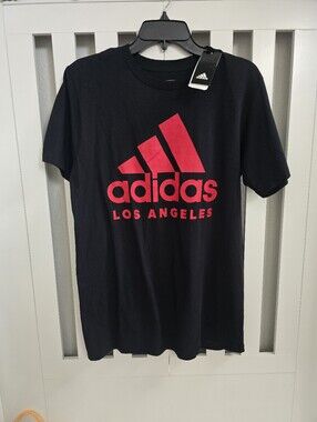 Brand New Adidas Los Angeles T Shirt Black and Red Size Medium Mens